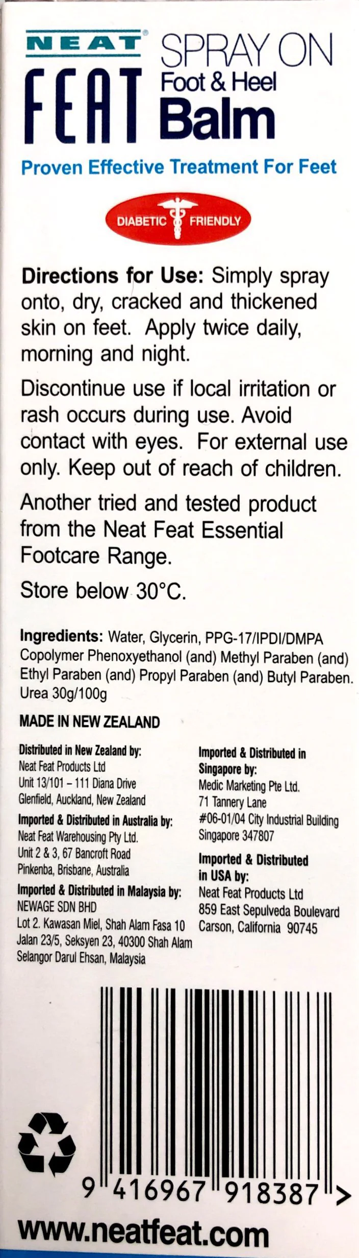 Neat Feat Foot and Heel Balm Spray for Dry Cracked Heels & Feet 125ml - Image 3