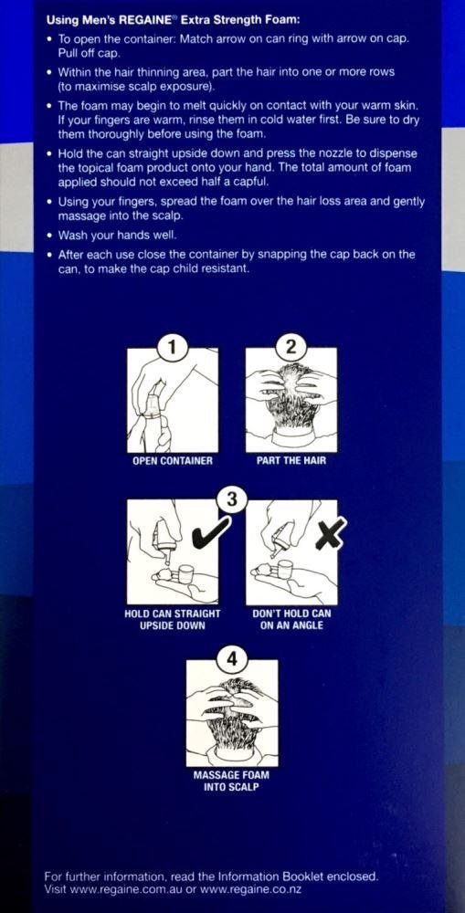 Regaine Men's Extra Strength Foam Minoxidil 5% 4 months Supply 4 * 60 g Pharmacy Medicine - Image 4