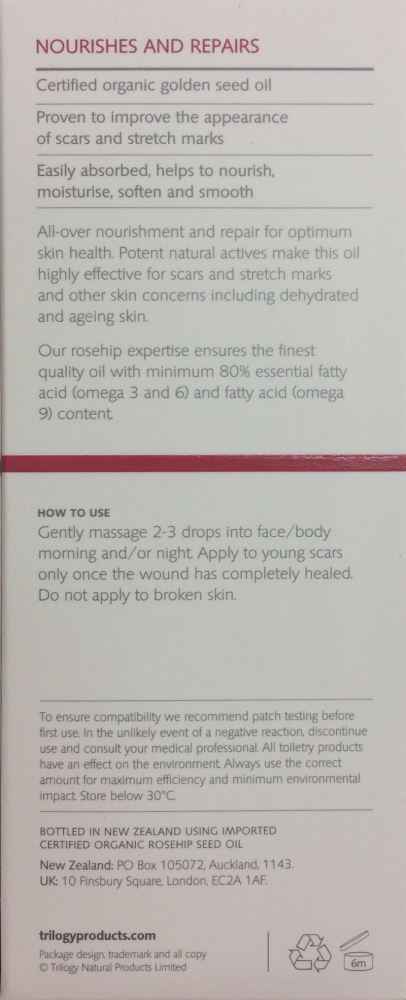 Trilogy Certified Organic Rosehip Oil 45ml - Pure Organic Rosehip Oil - Image 3