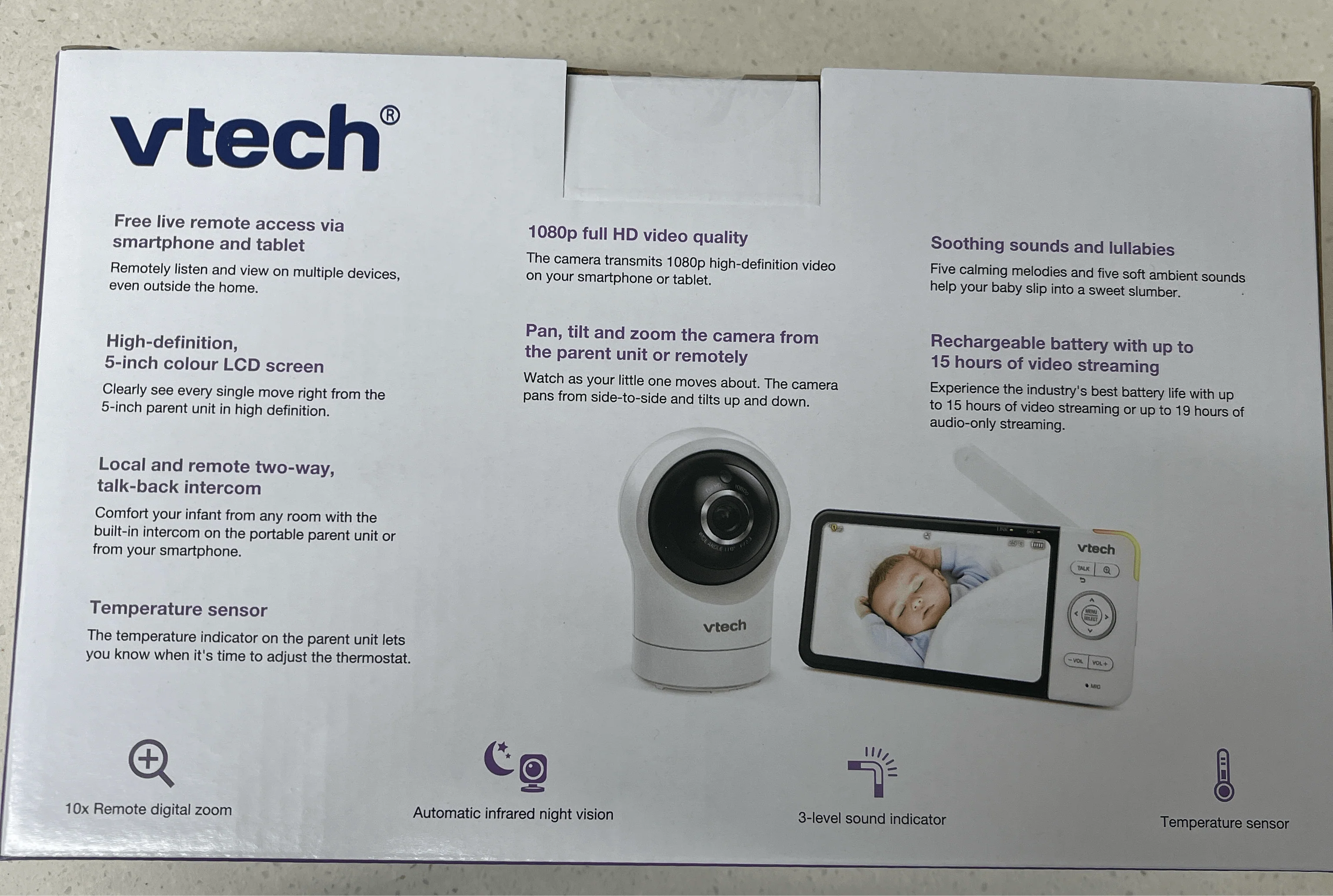 VTECH RM5764 HDV2 5” Smart HD Pan & Tilt Video Monitor - Image 3